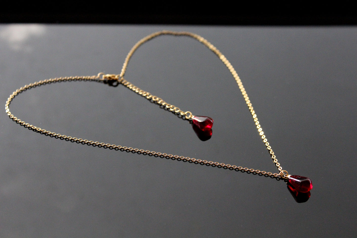 14K gold plated stainless steel handmade non tarnish pomegranate seeds jewelry set