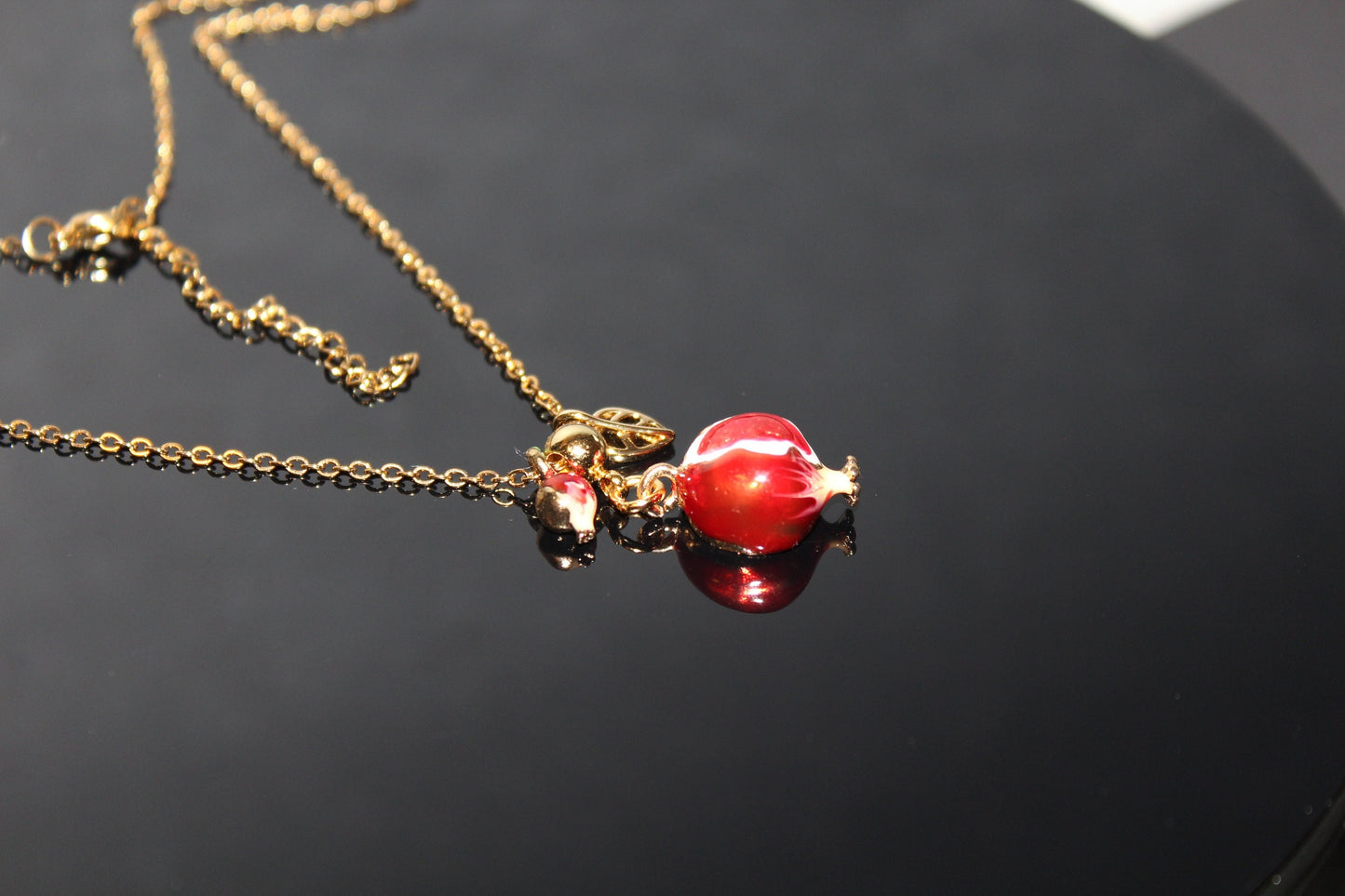 Enamel Pomegranate pendant necklace
