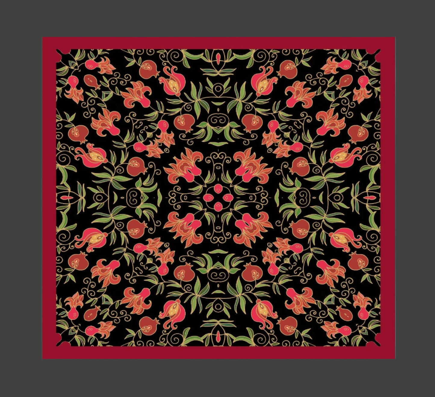 47-47 in Pomegranate silk chiffon scarf,Square large scarf