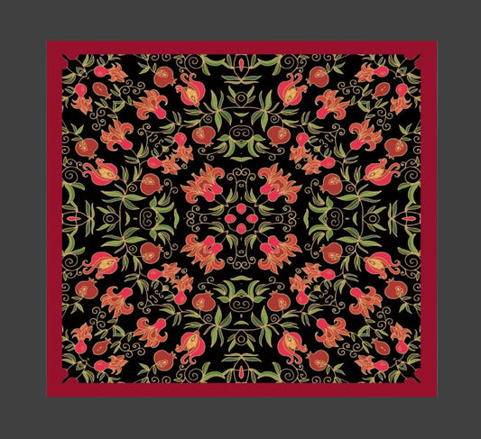 47-47 in Pomegranate silk chiffon scarf,Square large scarf