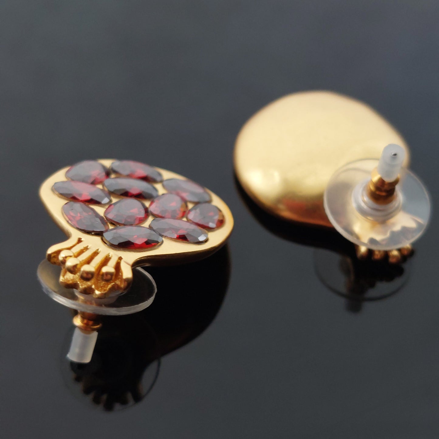Pomegranate earrings with natural high grade garnet