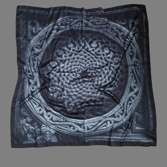 Armenian Khachkar ornament wheel of eternity scarf