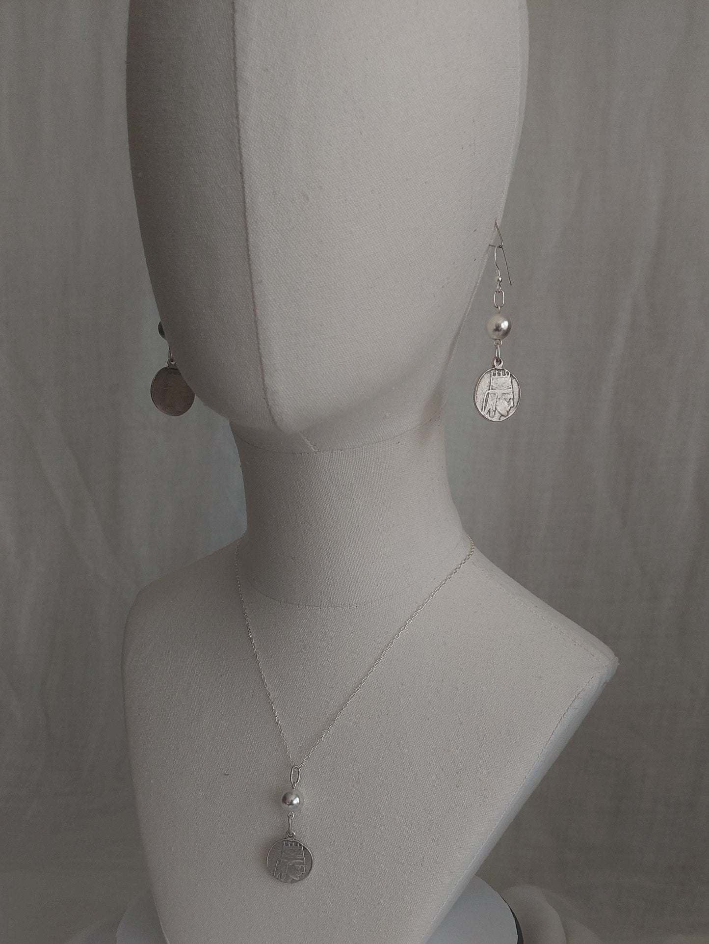 Tigranes the Great coin jewelry with natural silver plated hematite