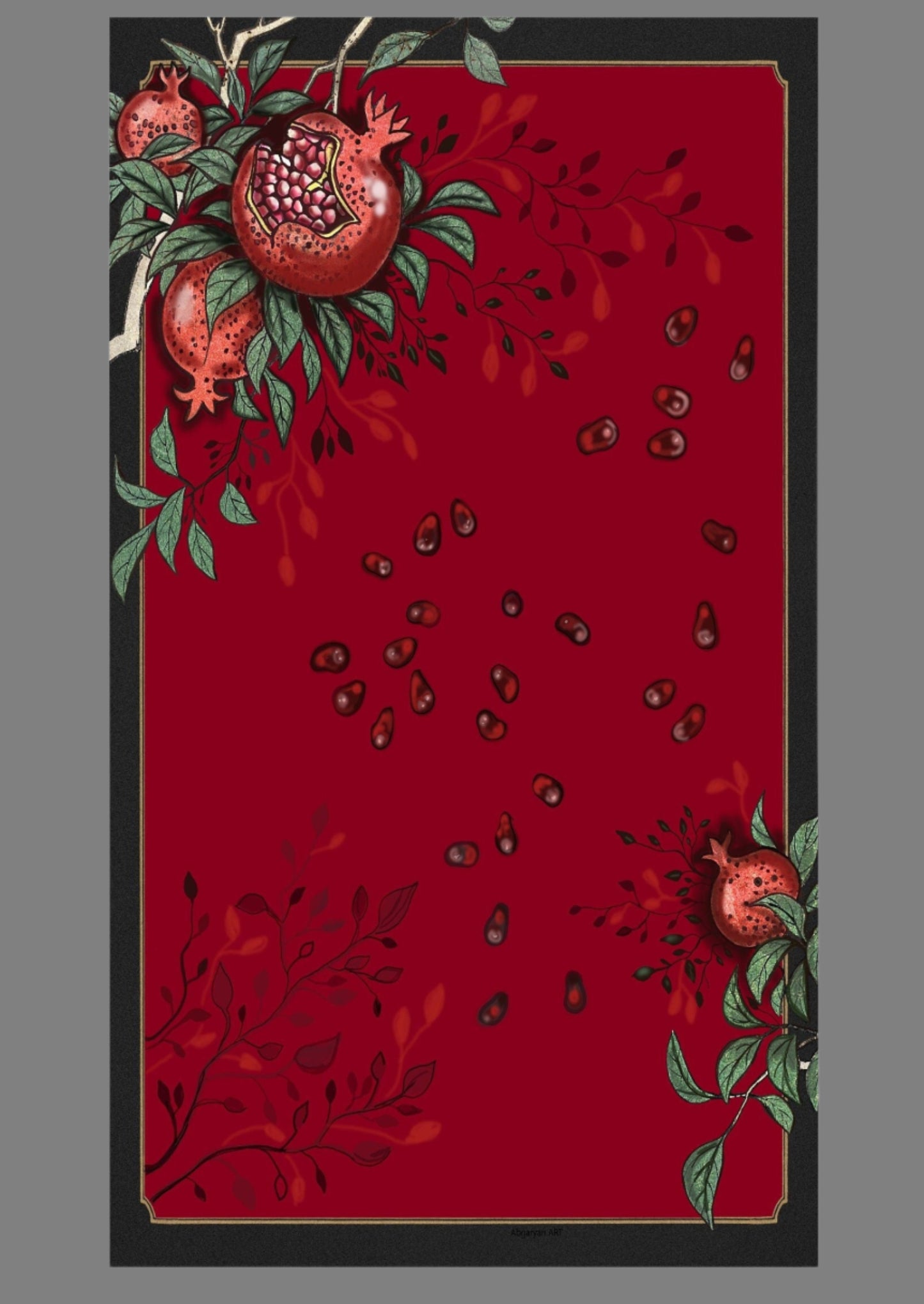50-27 in Pomegranate tablecloth