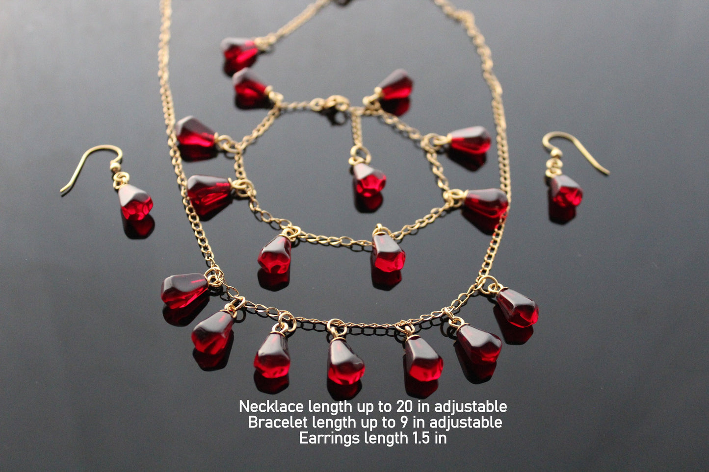 Hand made 14K gold plated Pomegranate seeds non tarnish stainless steel colorfast jewelry (Copy)