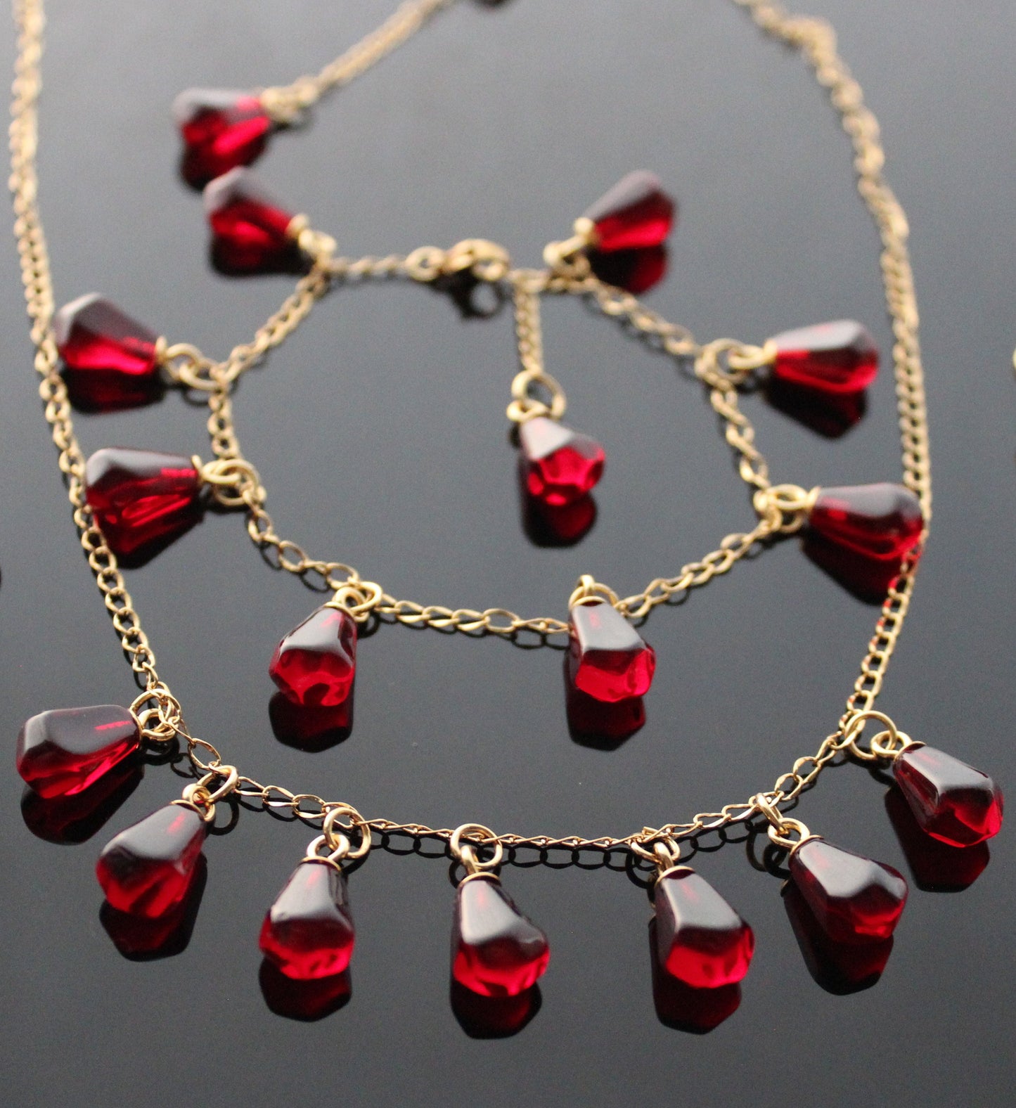 Hand made 14K gold plated Pomegranate seeds non tarnish stainless steel colorfast jewelry (Copy)