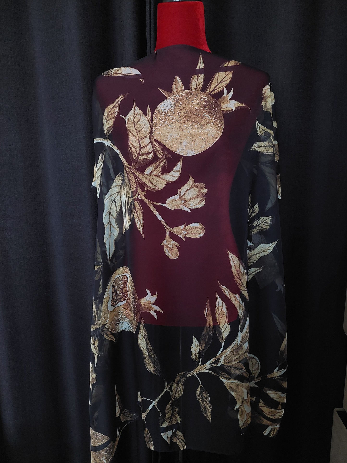 Pomegranate scarf high quality silk feeling chiffon  scarf