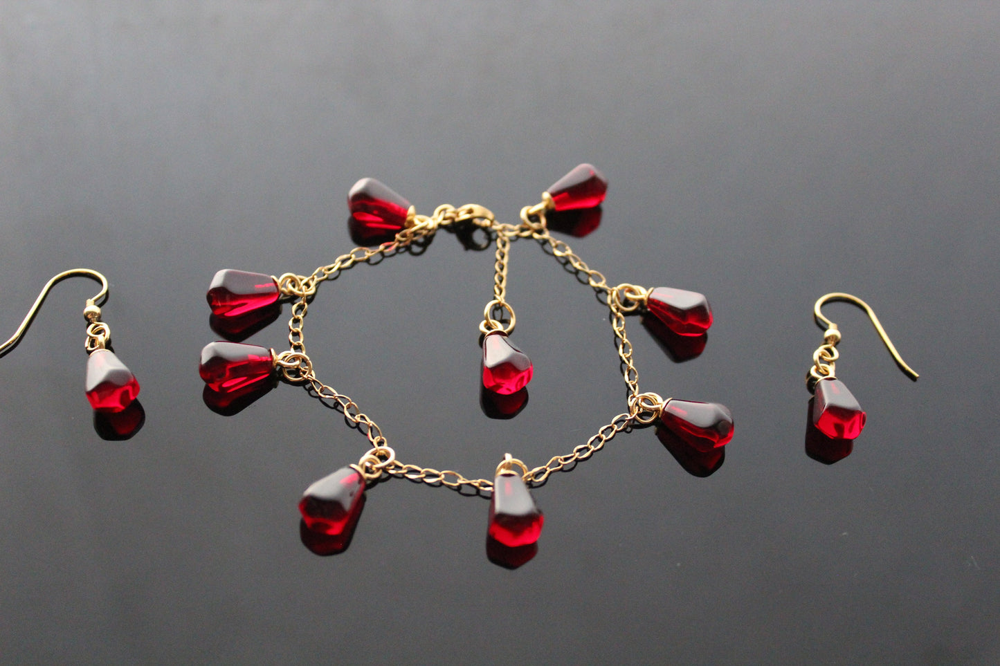 Hand made 14K gold plated Pomegranate seeds non tarnish stainless steel colorfast jewelry (Copy)