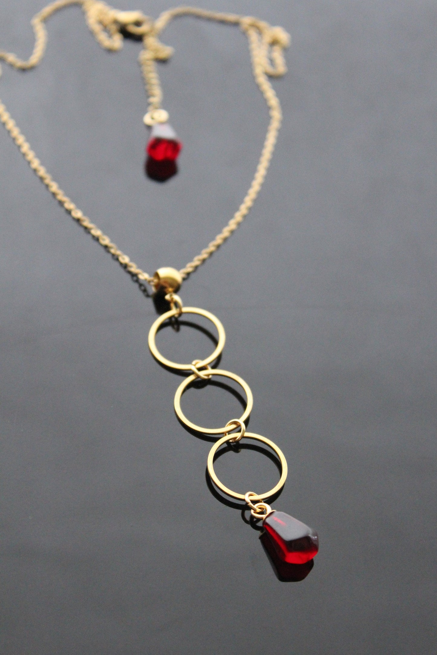 18K gold plated stainless steel handmade non tarnish pomegranate resin seeds jewelry set (Copy)