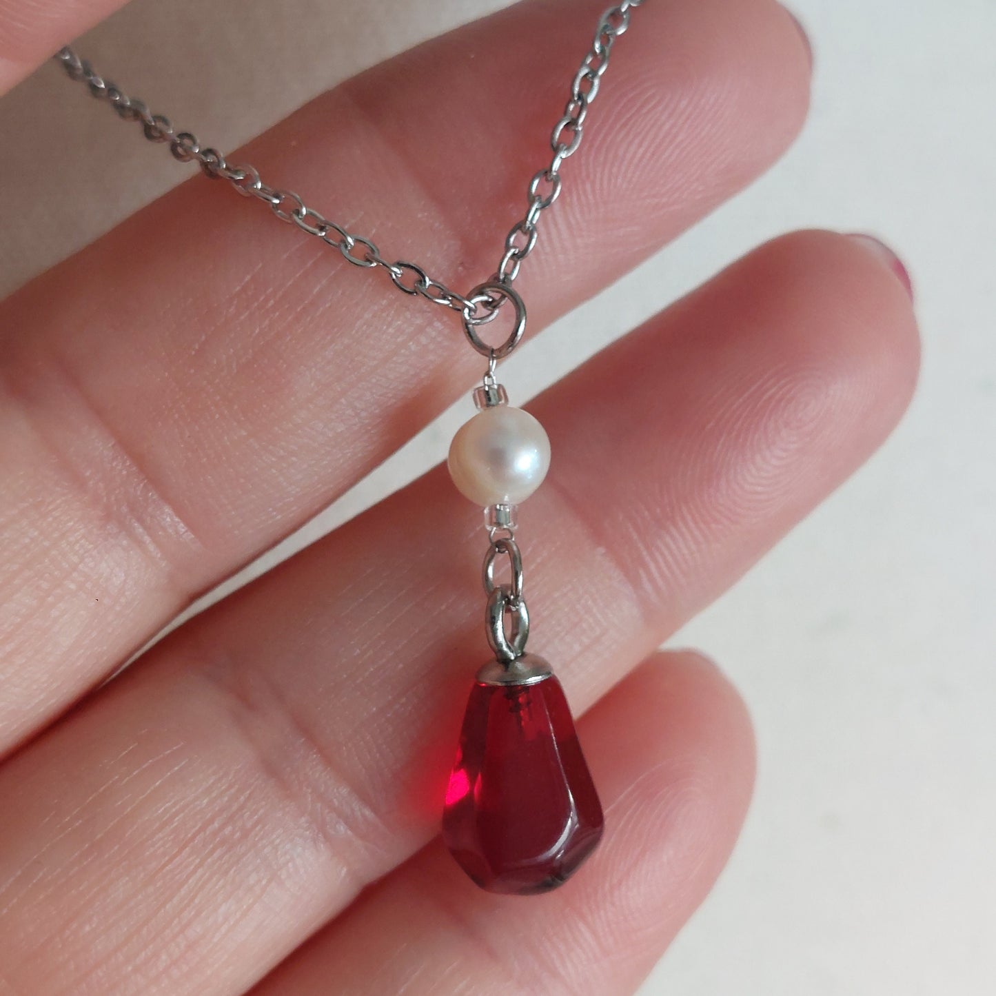 14K gold plated stainless steel handmade non tarnish pomegranate resin seeds with natural pearls