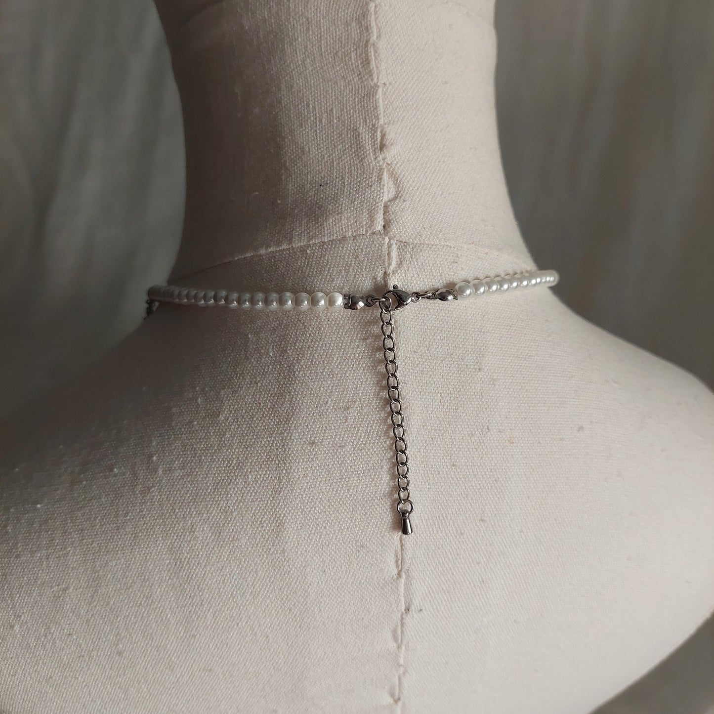 Handmade glass pearl layered necklace