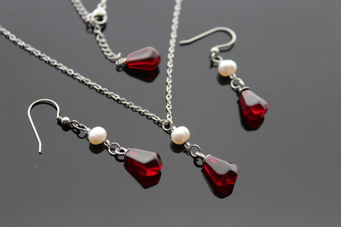 14K gold plated stainless steel handmade non tarnish pomegranate resin seeds with natural pearls