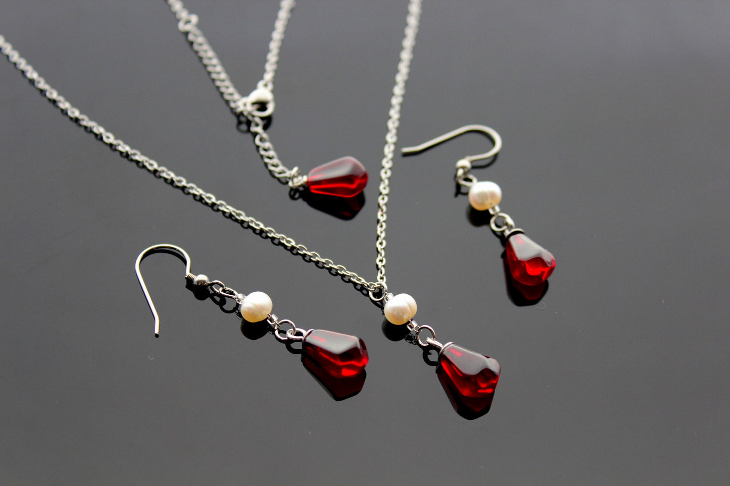 14K gold plated stainless steel handmade non tarnish pomegranate resin seeds with natural pearls