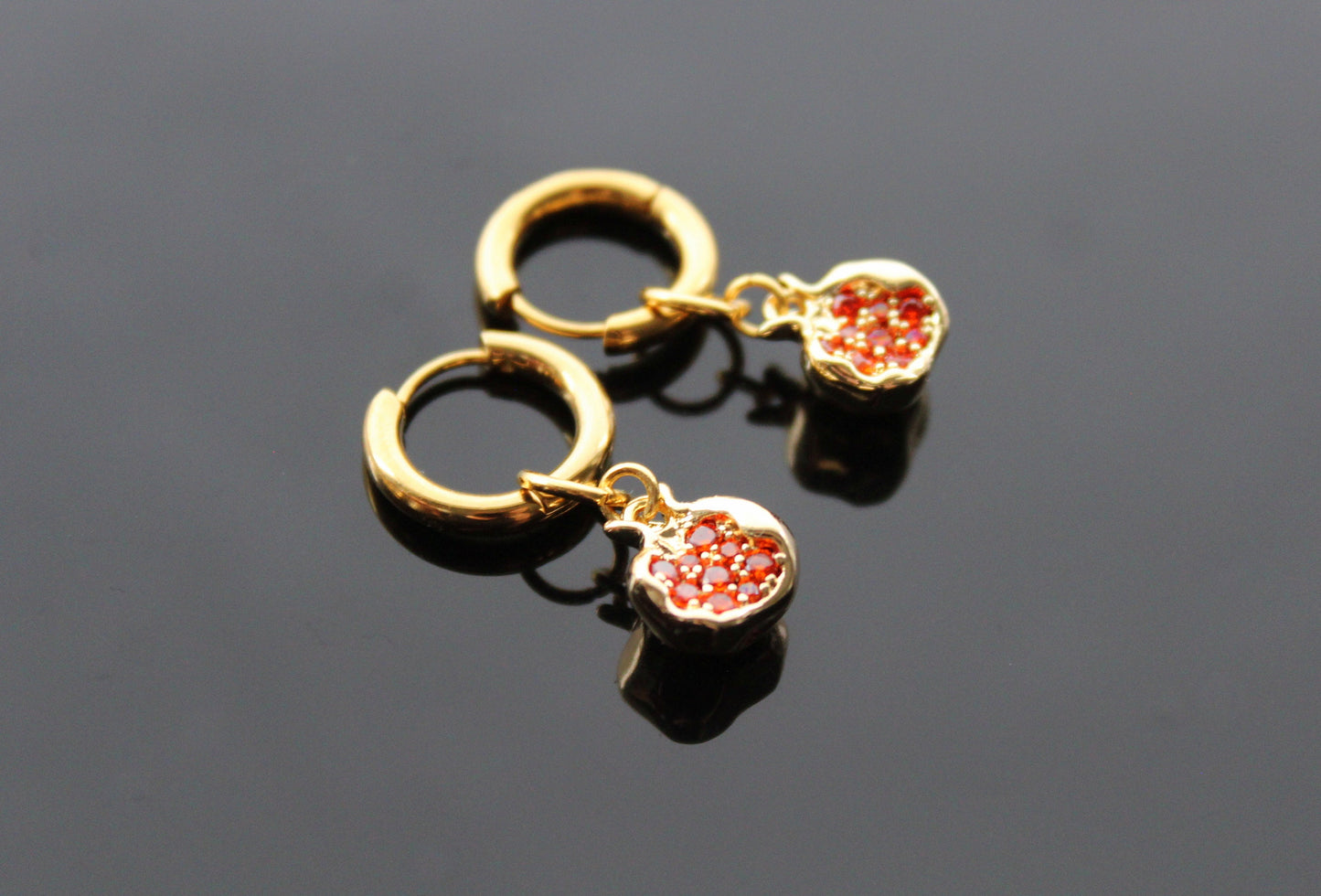 14K gold plated stainless steel non tarnish small delicate pomegranate jewelry