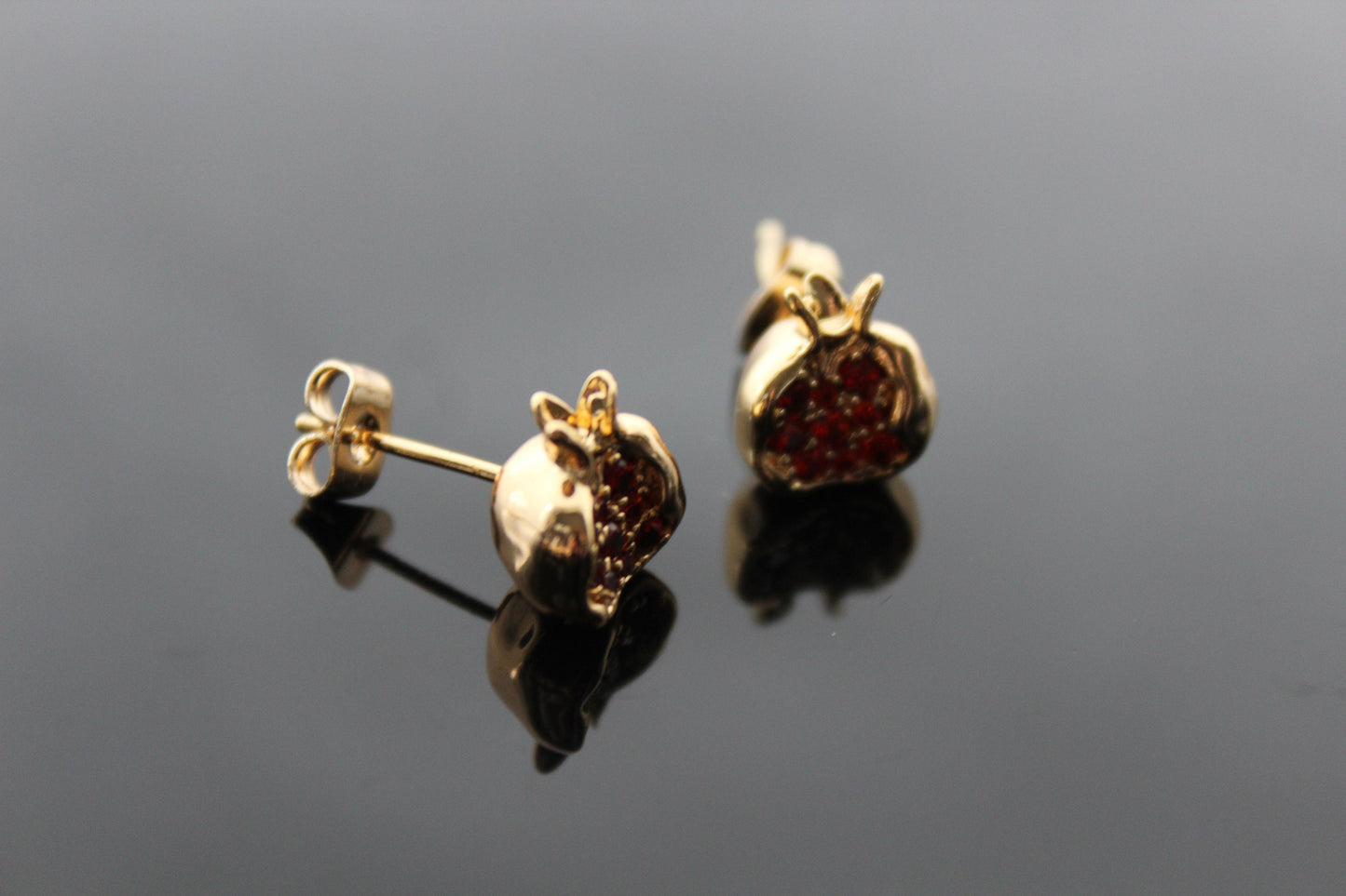 14K gold plated stainless steel non tarnish small delicate pomegranate jewelry