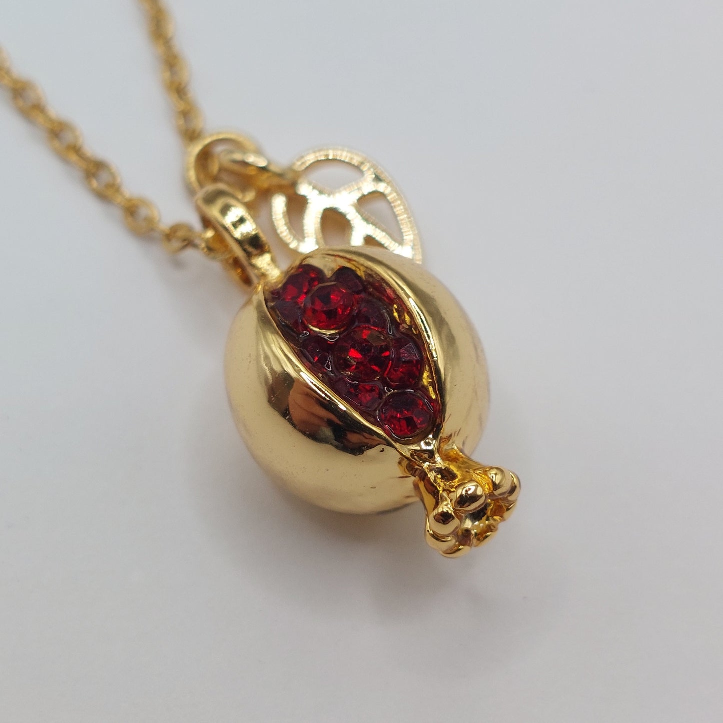 Pomegranate  pendant necklace with  tarnish free materials