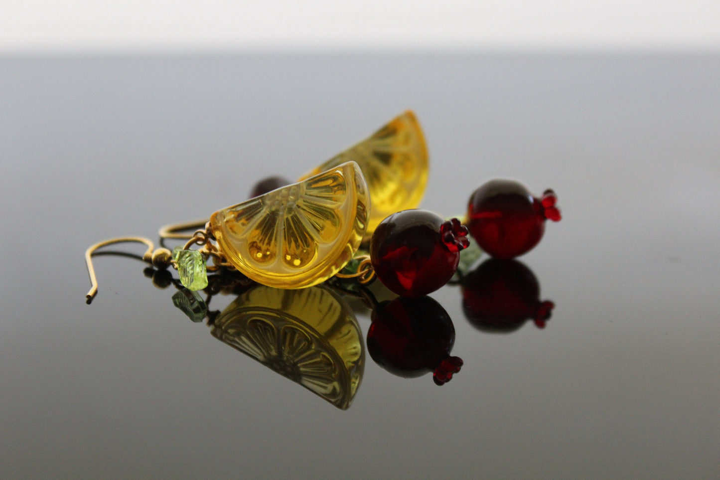 Lemon pomegranate summer jewelry