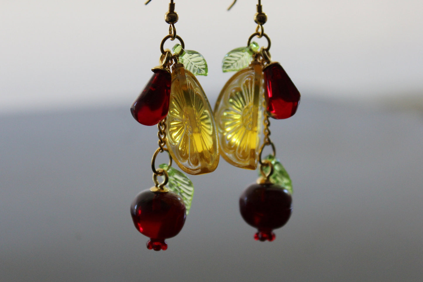 Lemon pomegranate summer jewelry