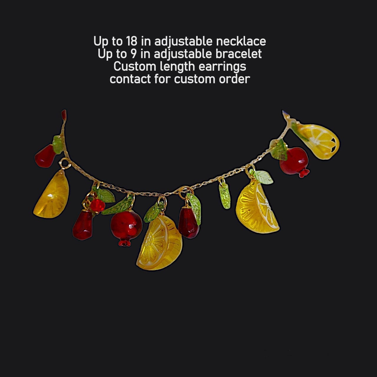 Lemon pomegranate summer jewelry