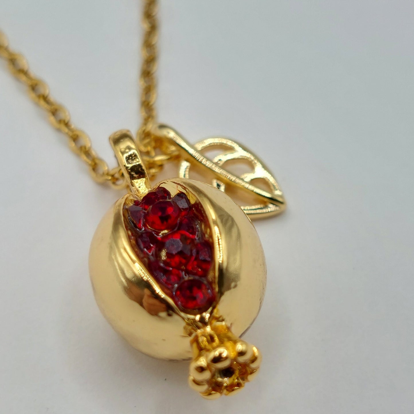 Pomegranate  pendant necklace with  tarnish free materials