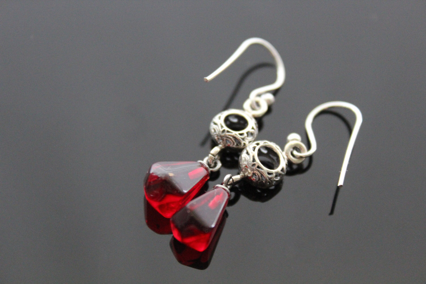 925 sterling silver pomegranate glass seeds jewelry set