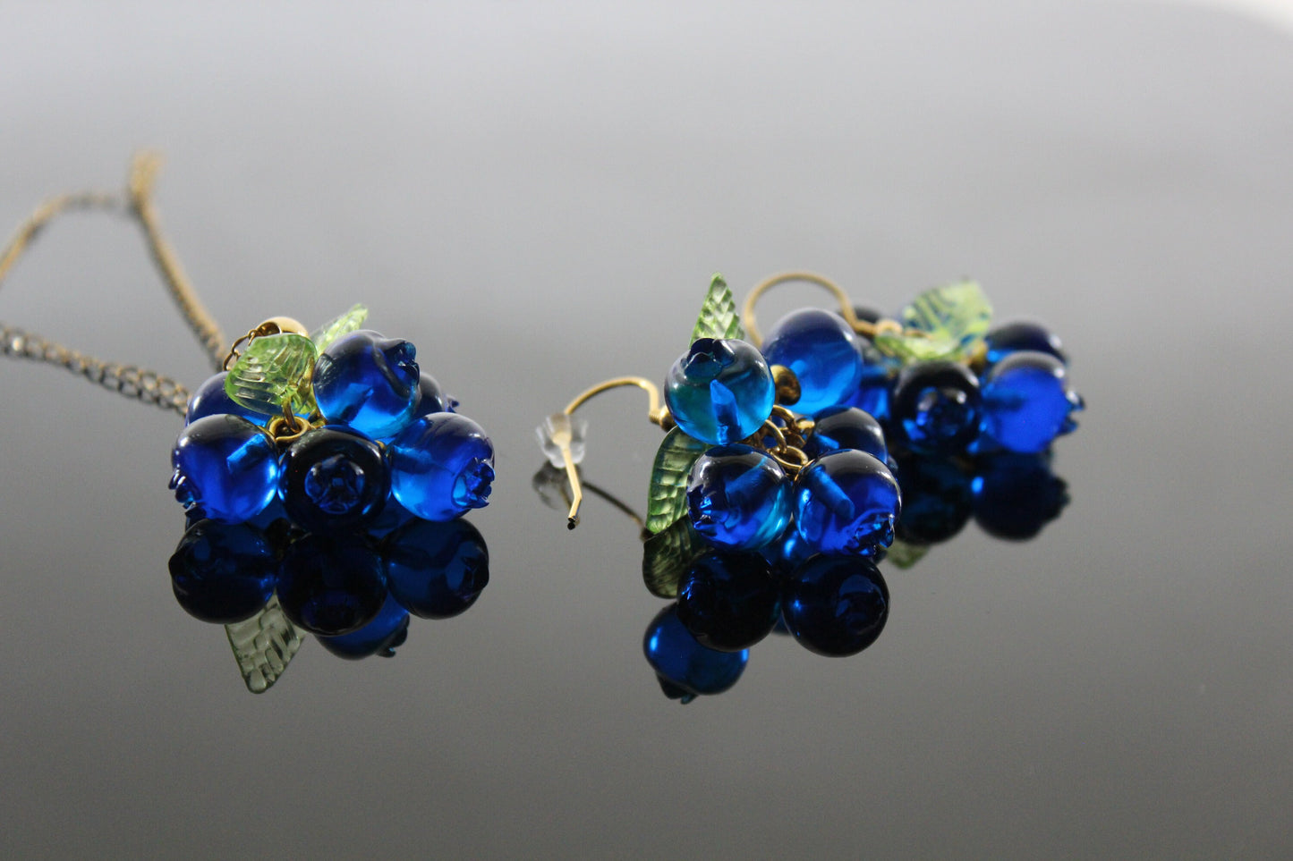 Resin blueberry jewelry set
