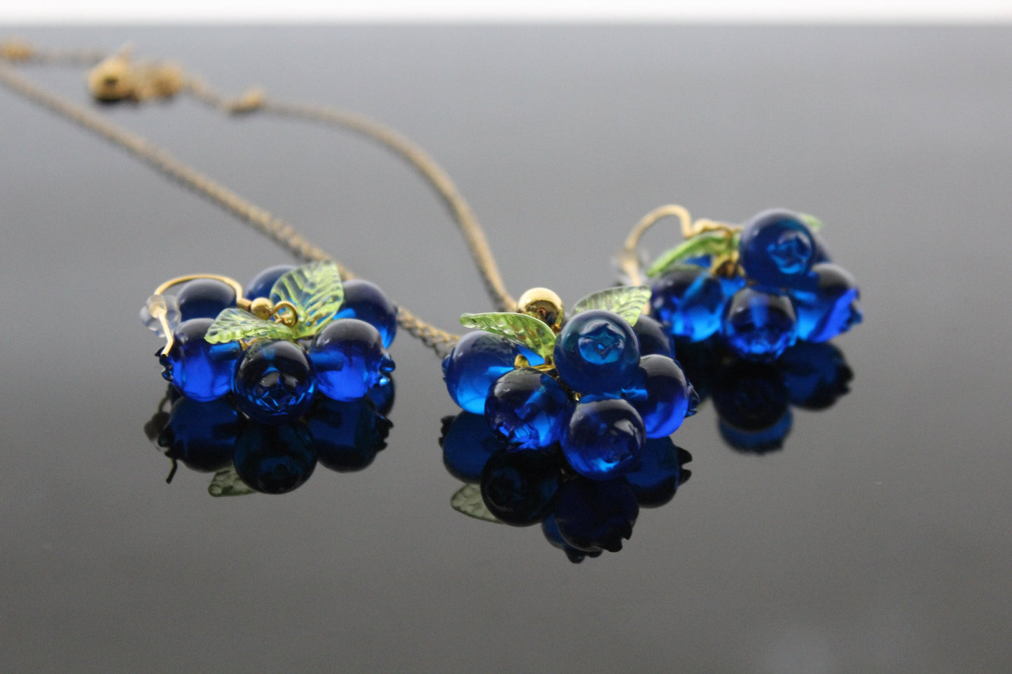 Resin blueberry jewelry set