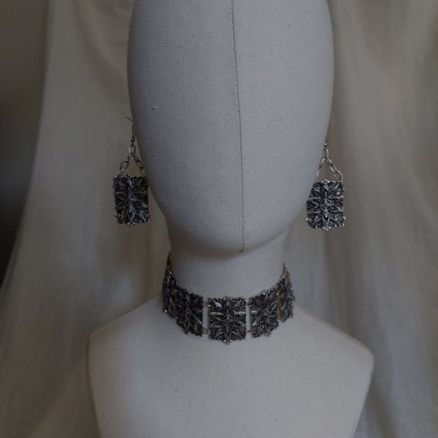 Armenian traditional necklace and earrings set