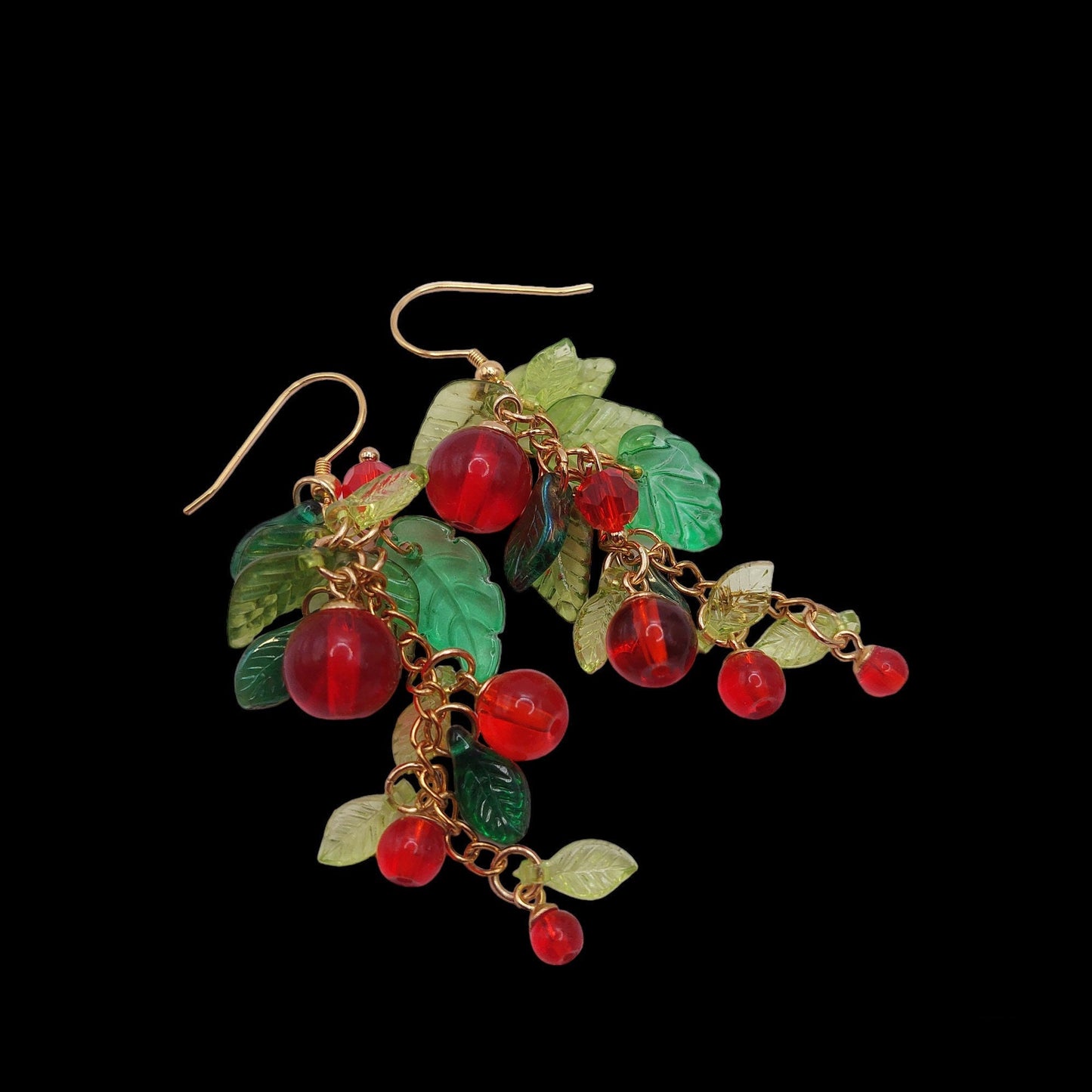 Handmade high quality glass currant berry earrings