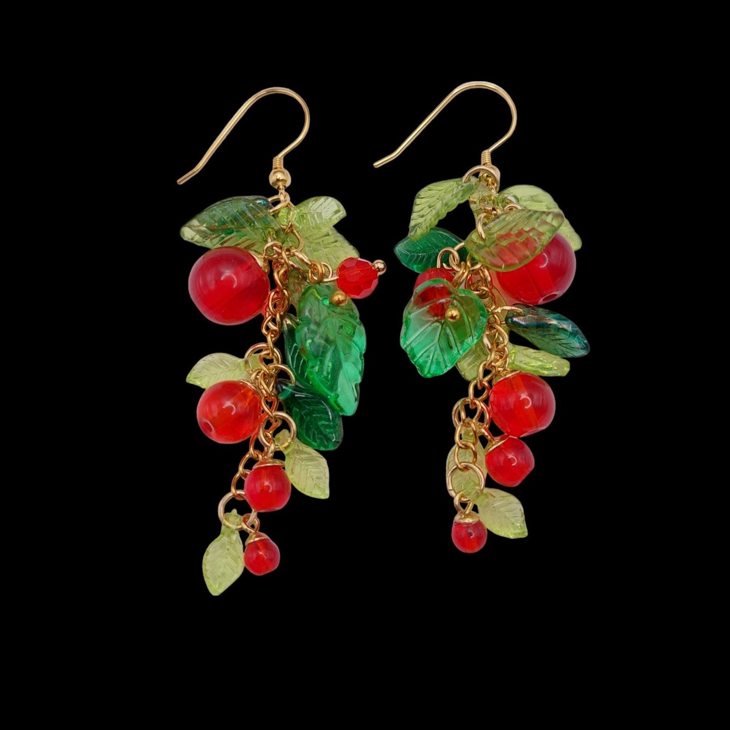 Handmade high quality glass currant berry earrings