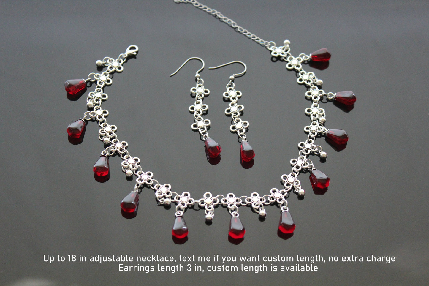 Handmade pomegranate jewelry set