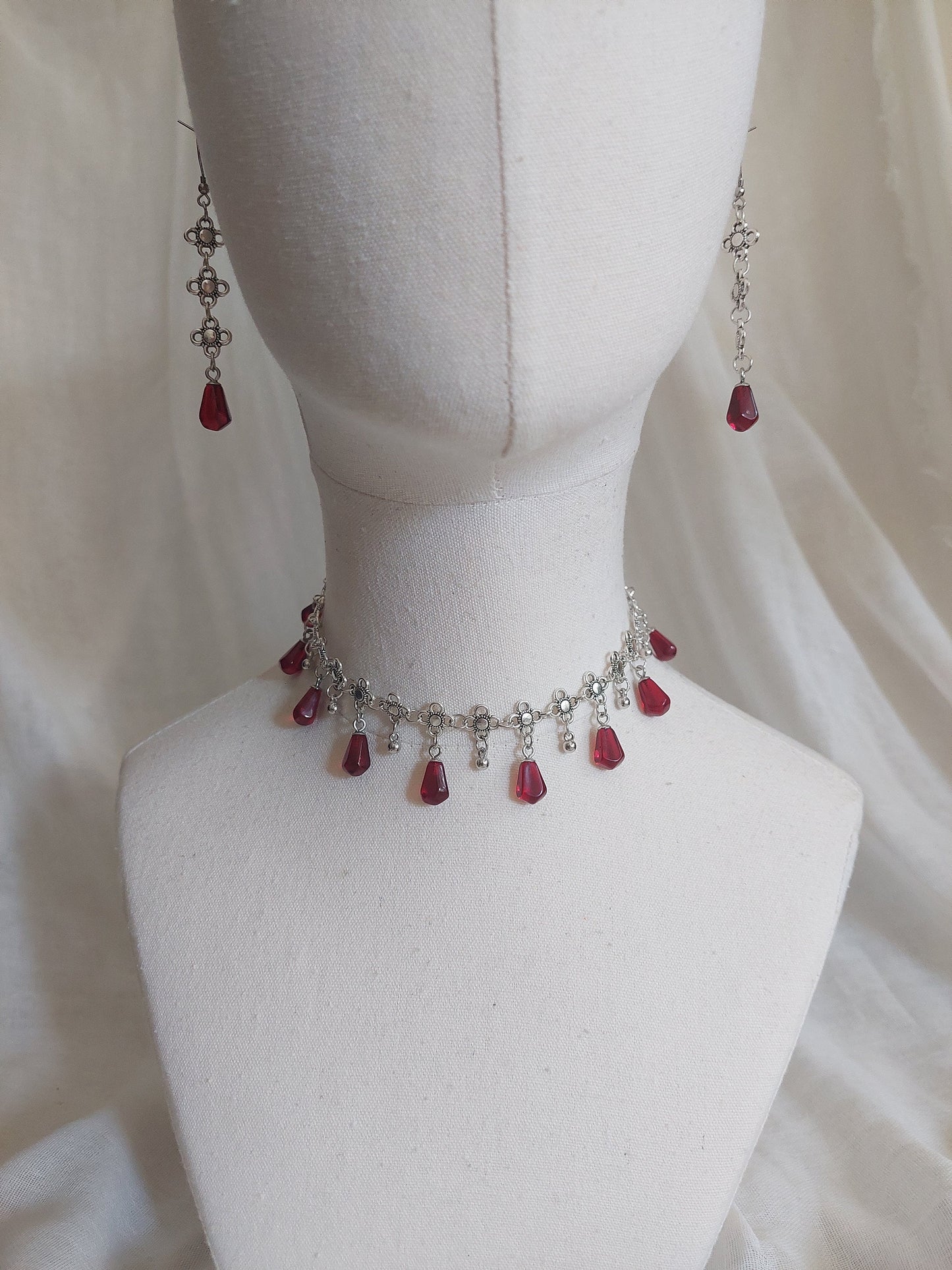 Handmade pomegranate jewelry set