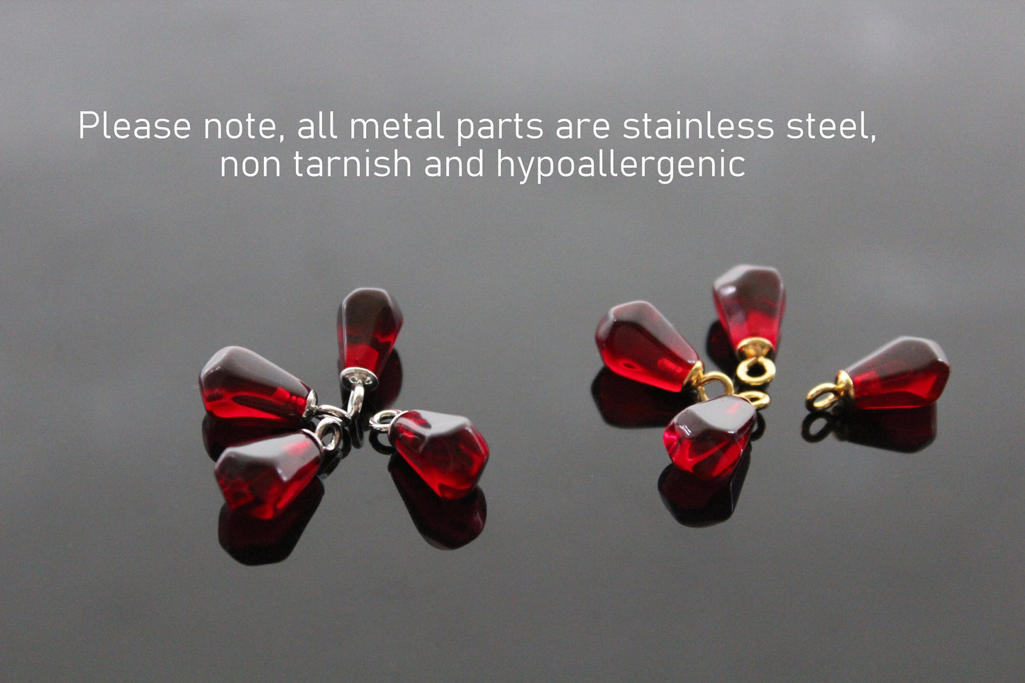Bulk Dark red resin pomegranate seeds charms for jewelry making