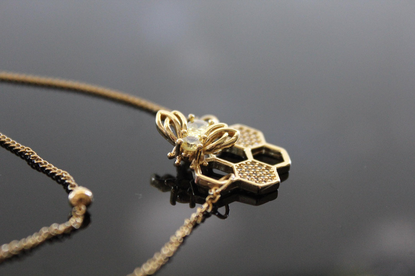Bee multilayer gold plated necklace