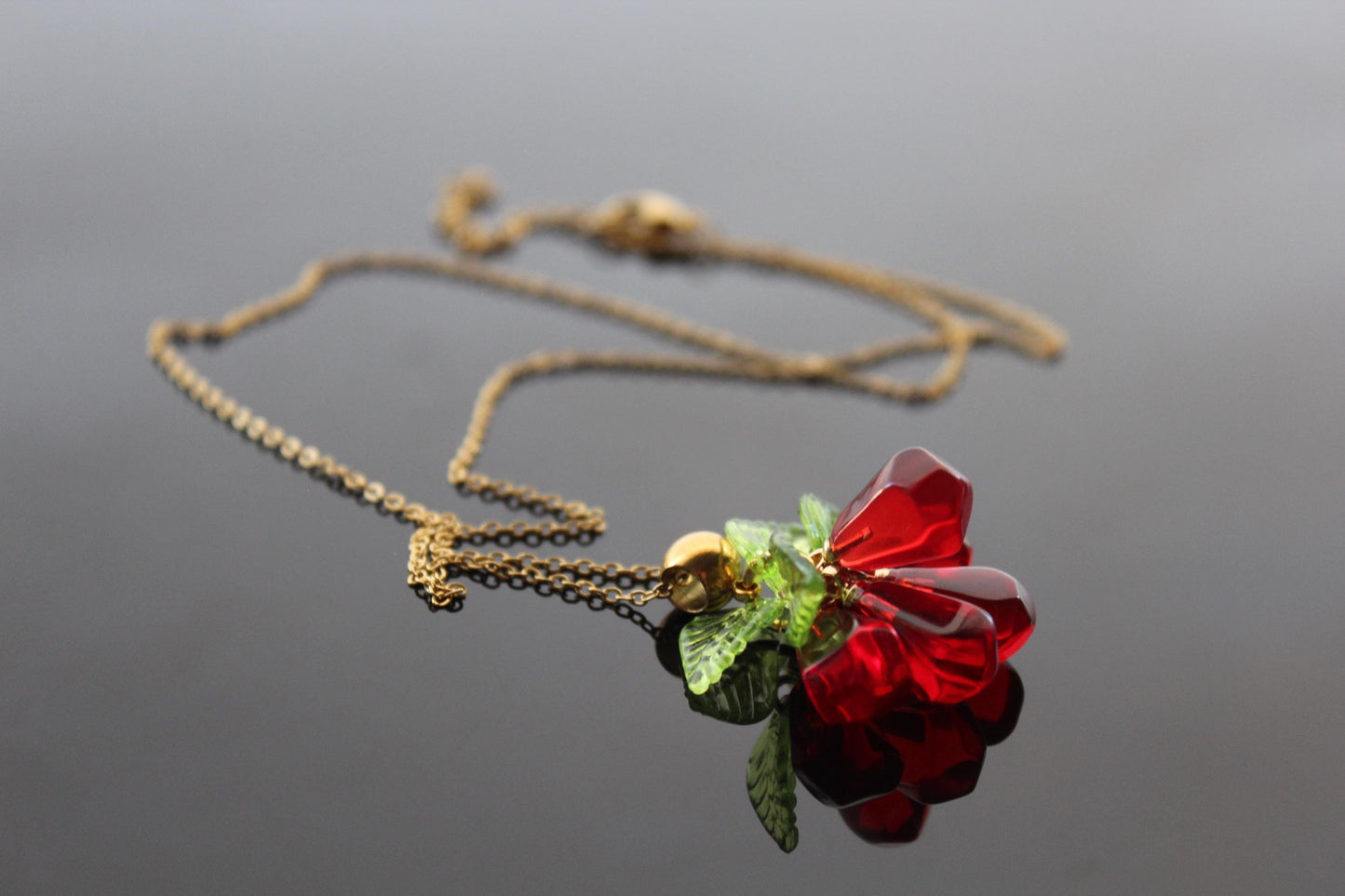 Pomegranate seeds hoop earrings and necklace gold plated stainless steel hypoallergenic jewelry
