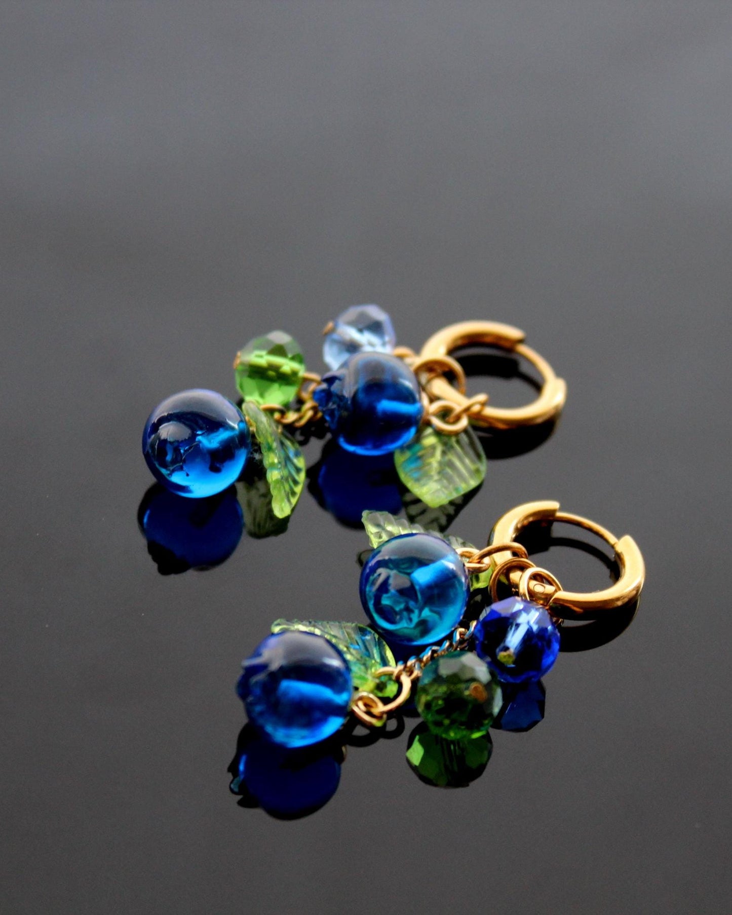 Resin blueberry earrings