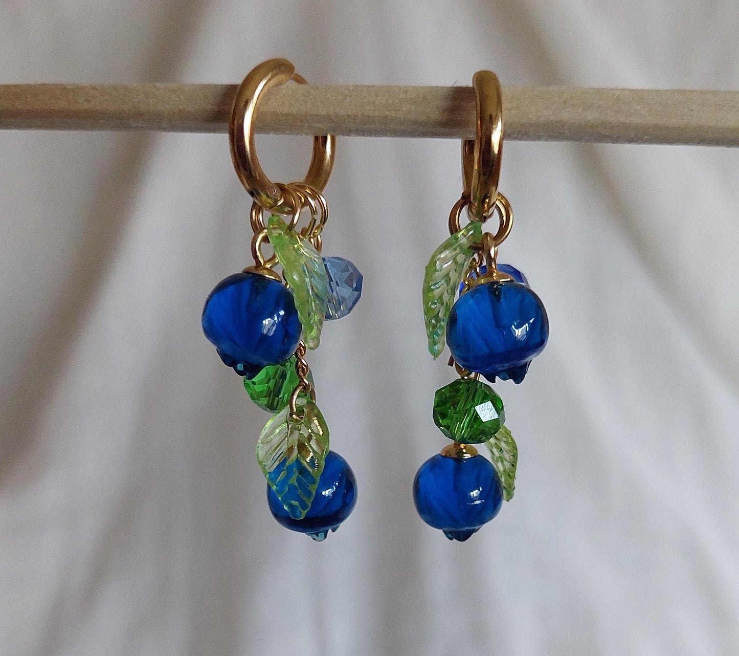Resin blueberry earrings