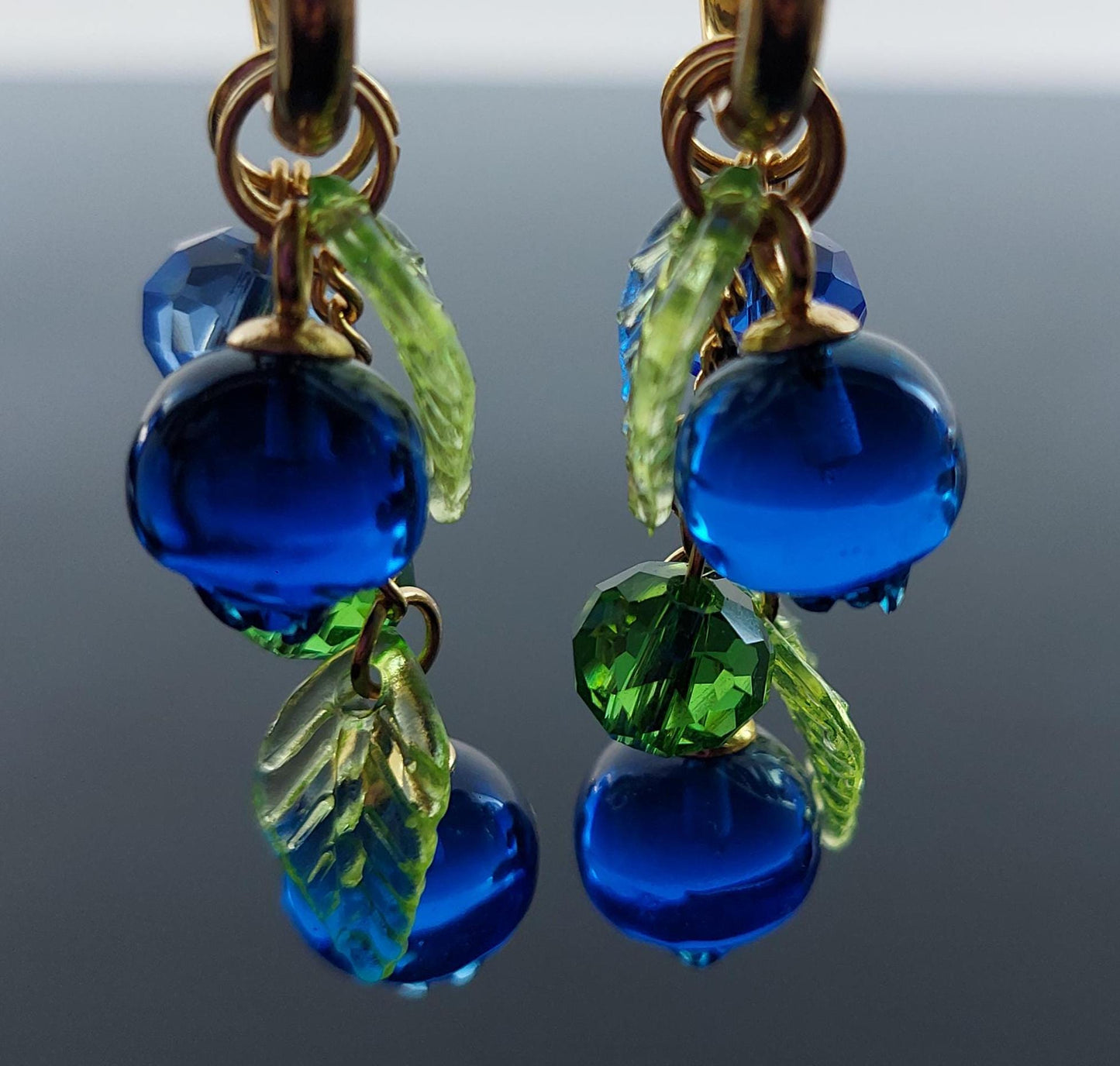 Resin blueberry earrings