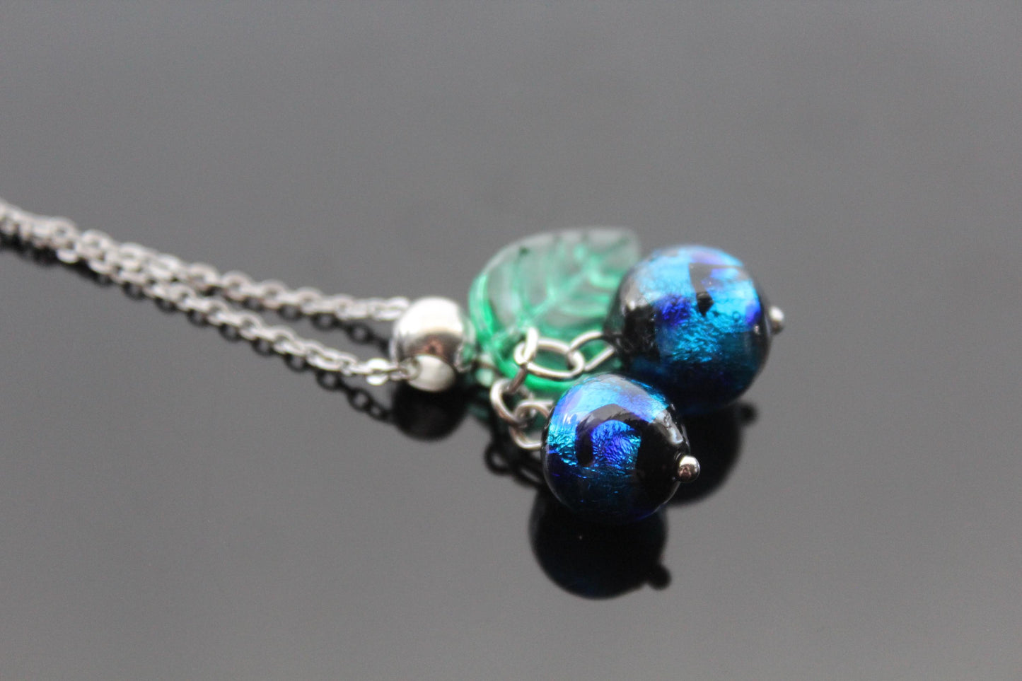 Handmade high quality glass blueberry jewelry with stainless steel parts