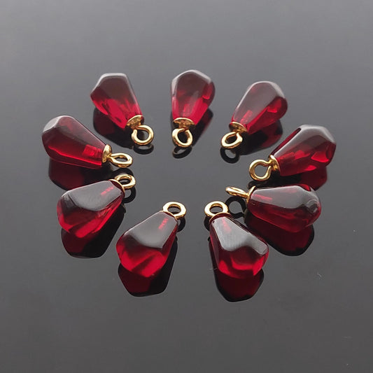Bulk Dark red resin pomegranate seeds charms for jewelry making