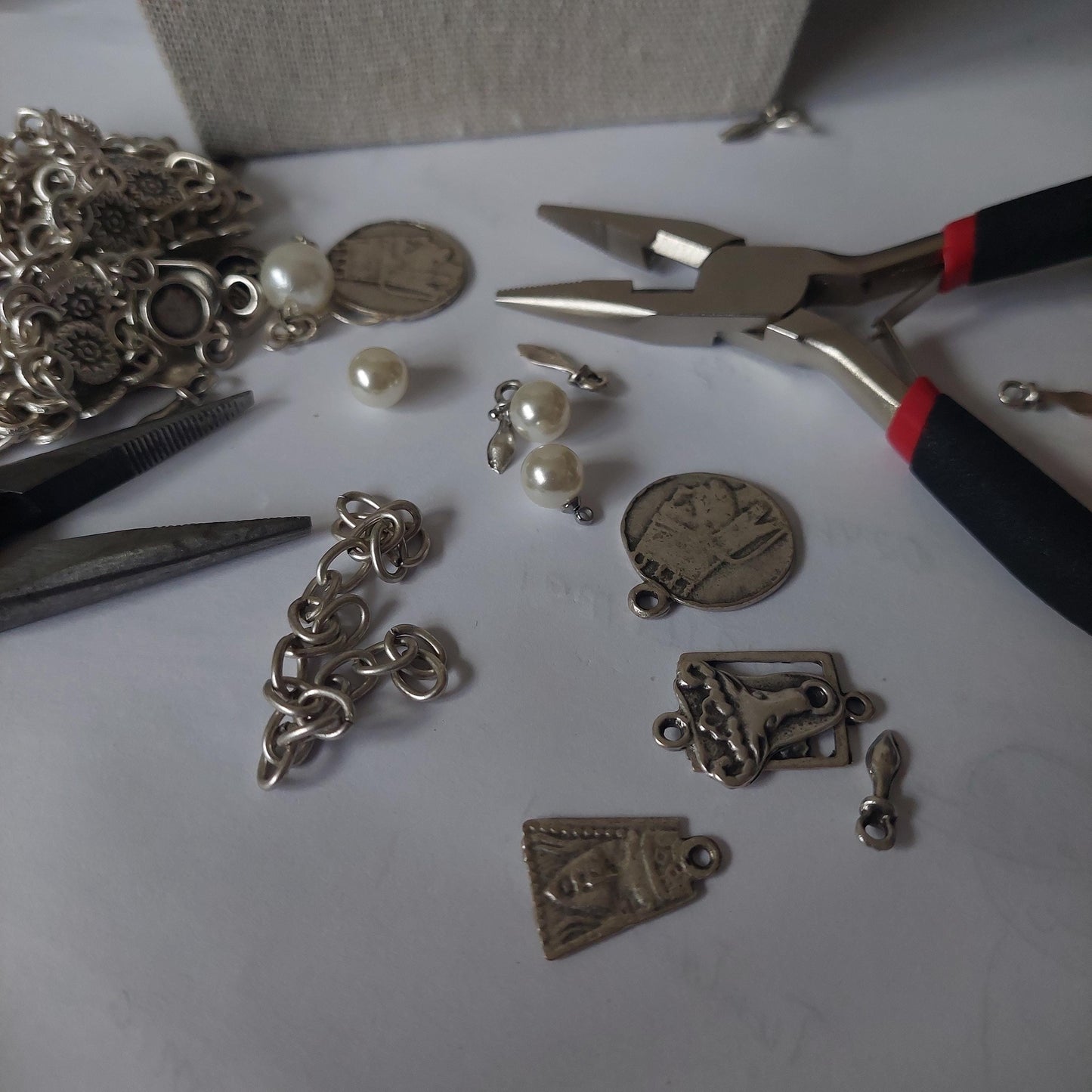 Handcrafted Armenian traditional necklace with coins and pearls