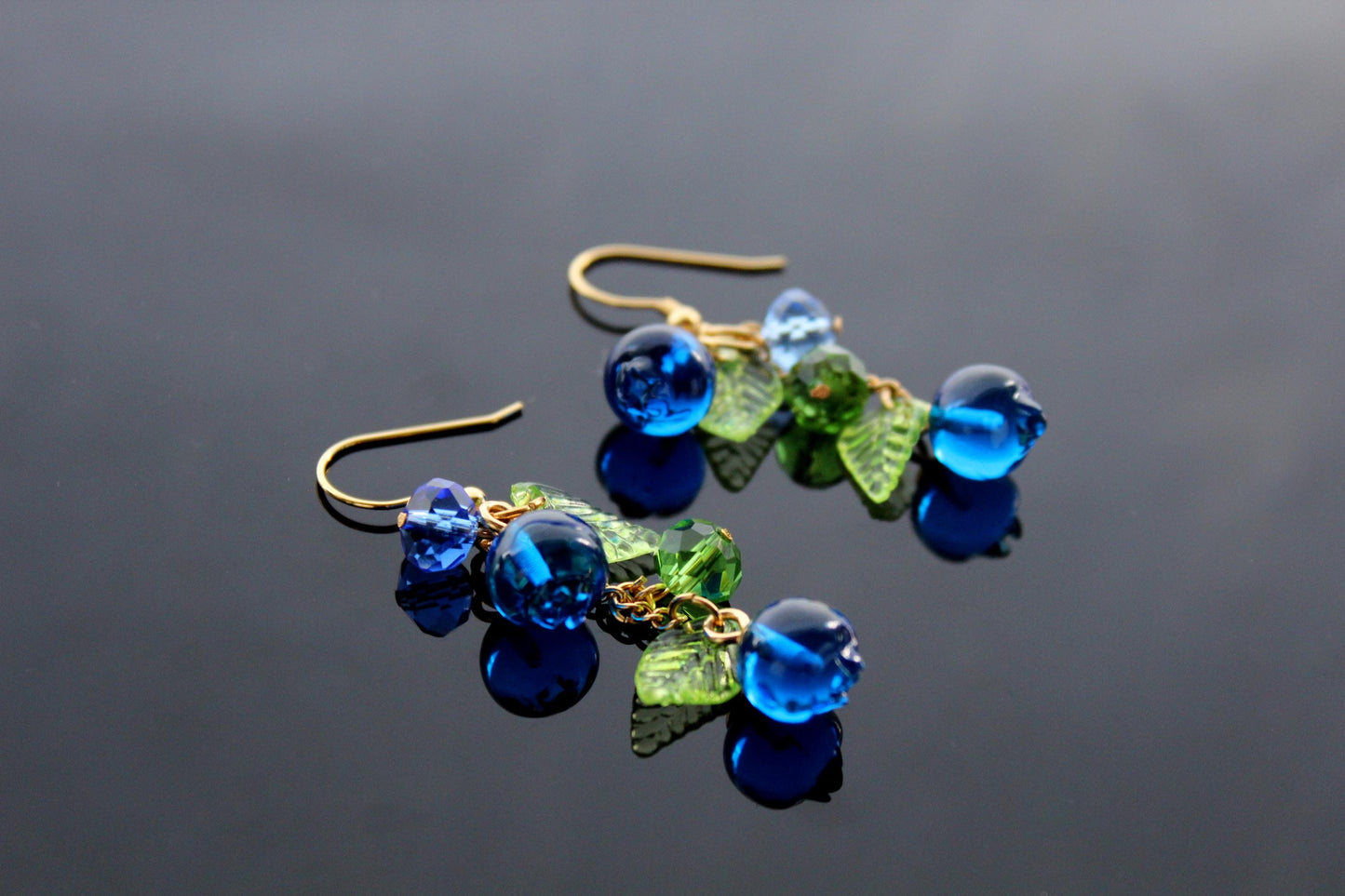 Resin blueberry earrings