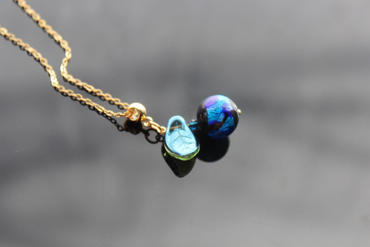 Handmade high quality glass blueberry jewelry with stainless steel parts