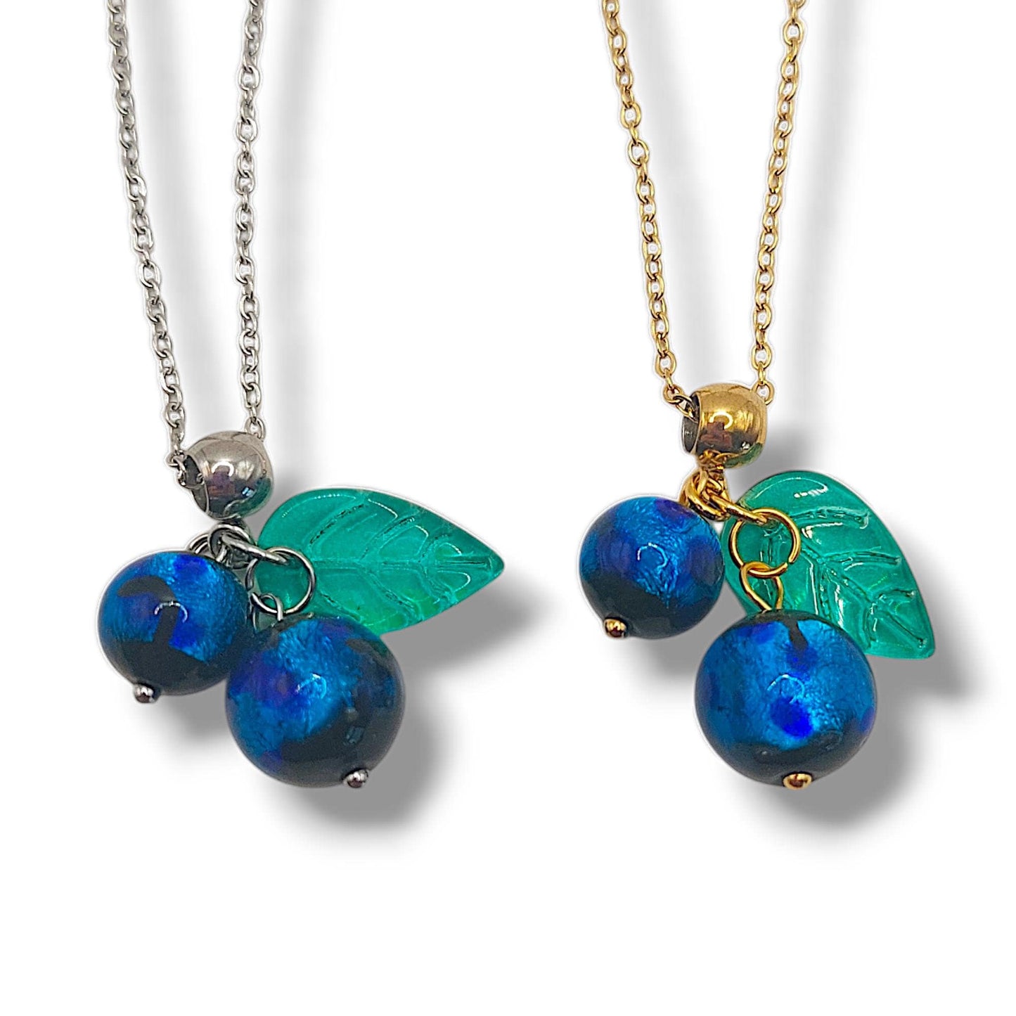 Handmade high quality glass blueberry jewelry with stainless steel parts