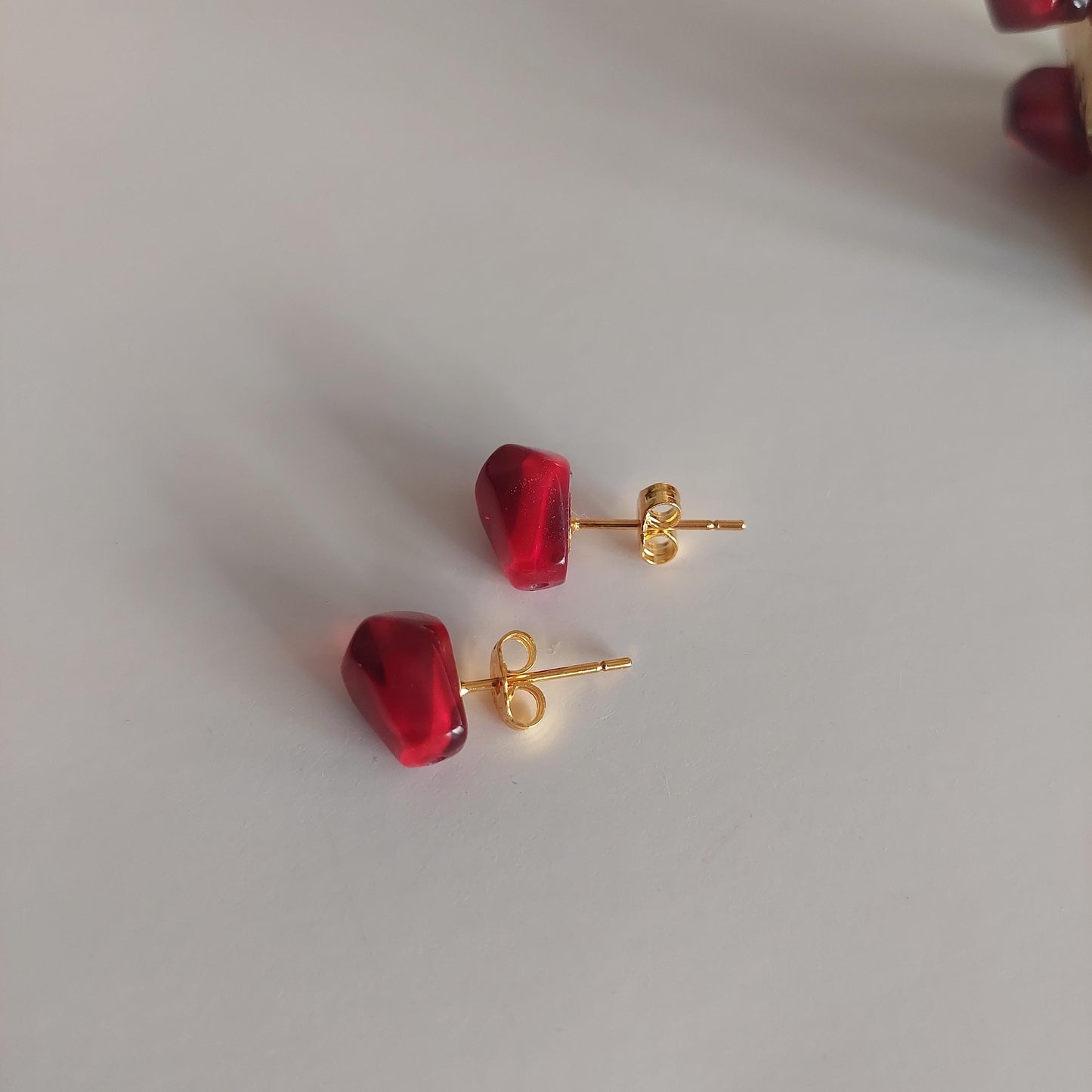 18K gold plated stainless steel Cuff pomegranate bracelet with stud earrings