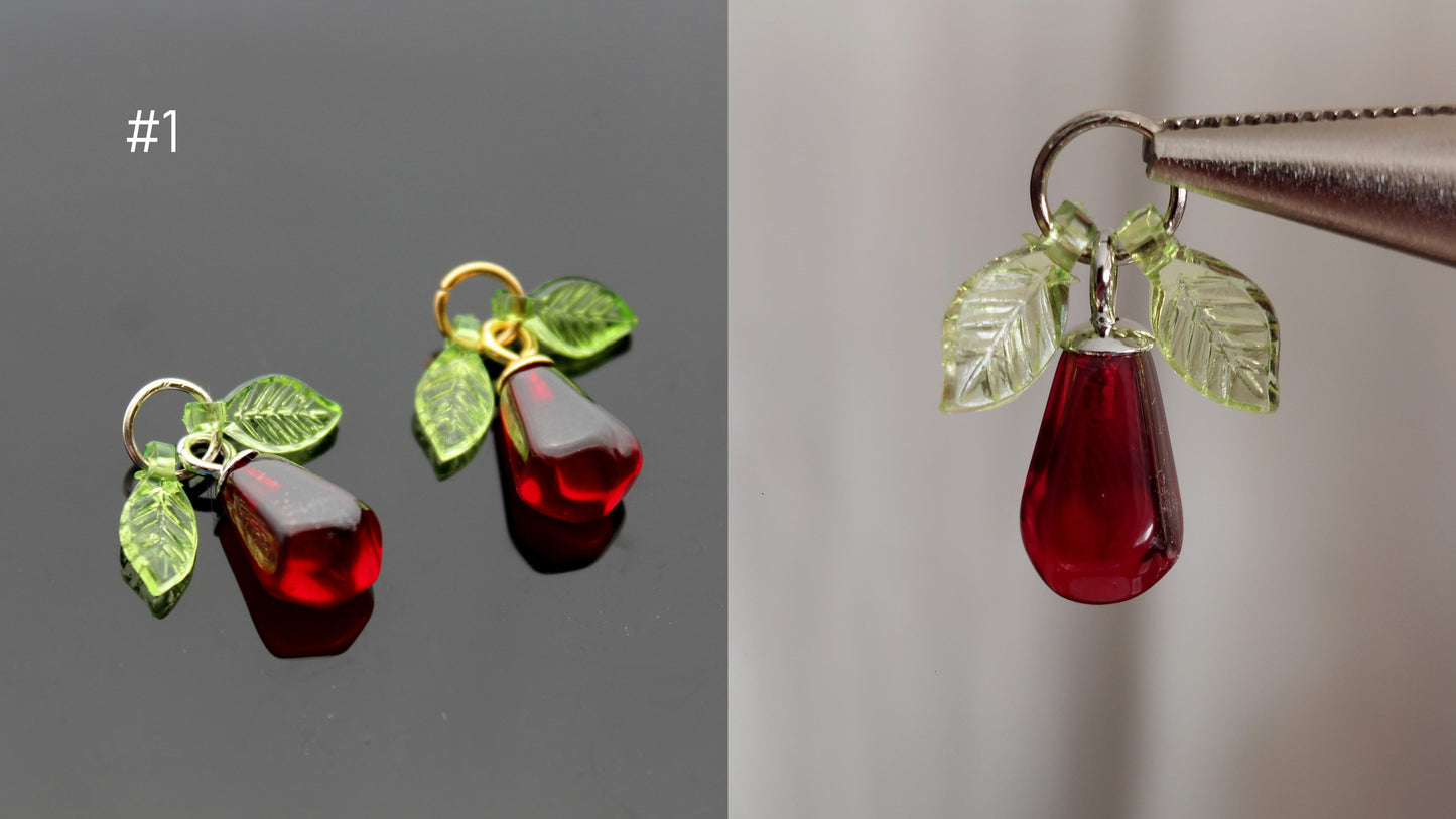 Bulk Dark red resin pomegranate seeds charms for jewelry making