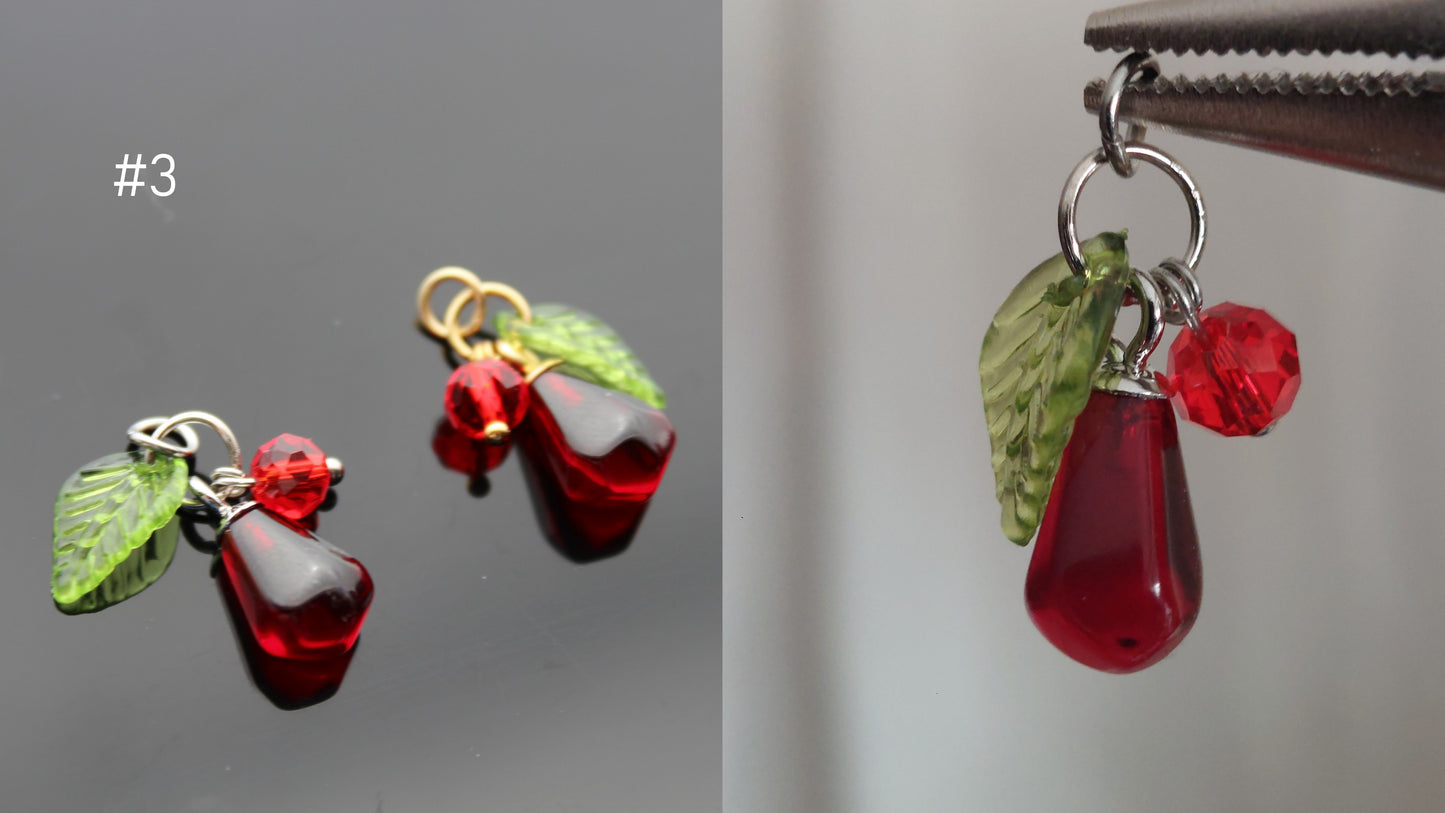 Bulk Dark red resin pomegranate seeds charms for jewelry making