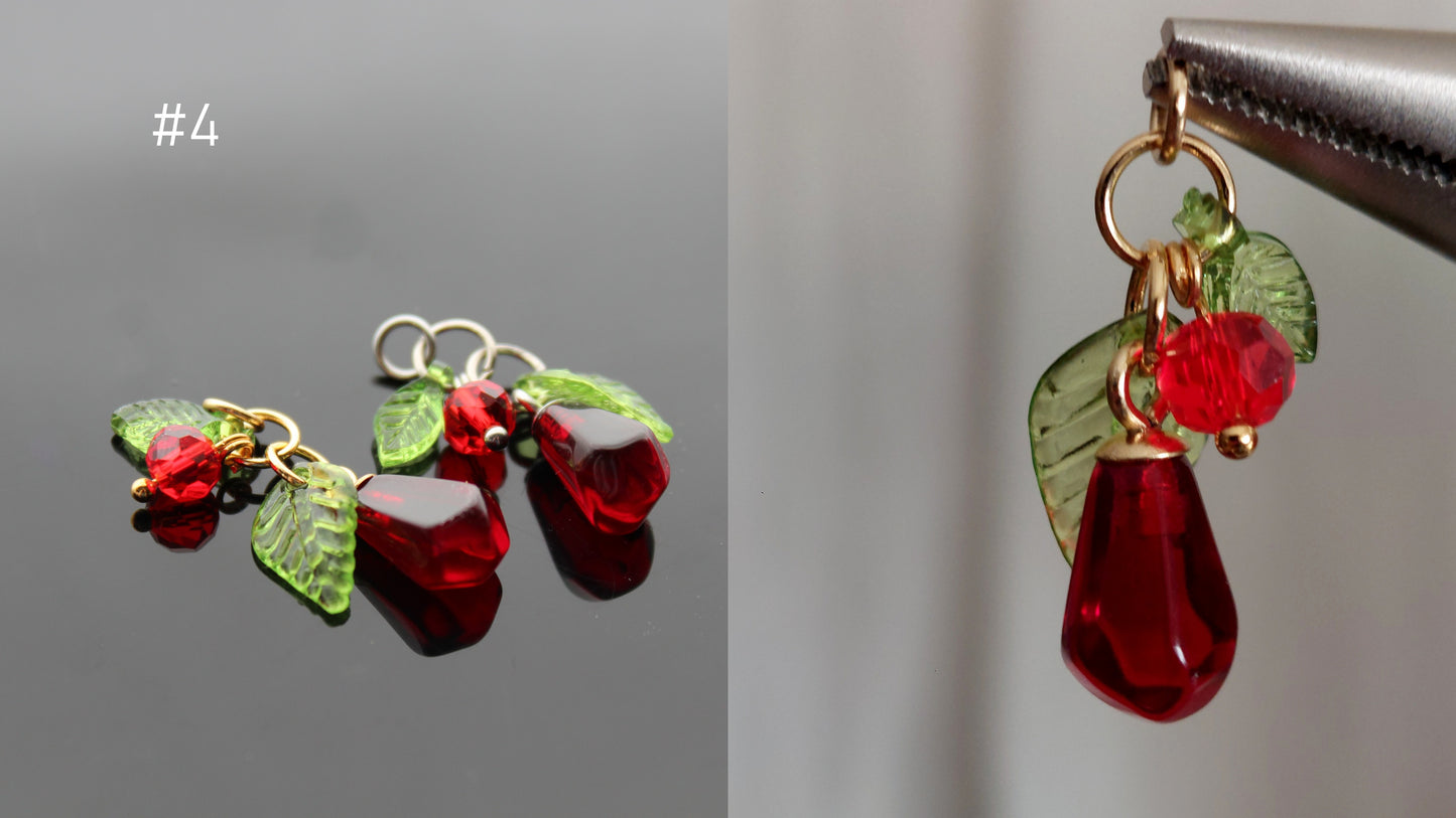 Bulk Dark red resin pomegranate seeds charms for jewelry making