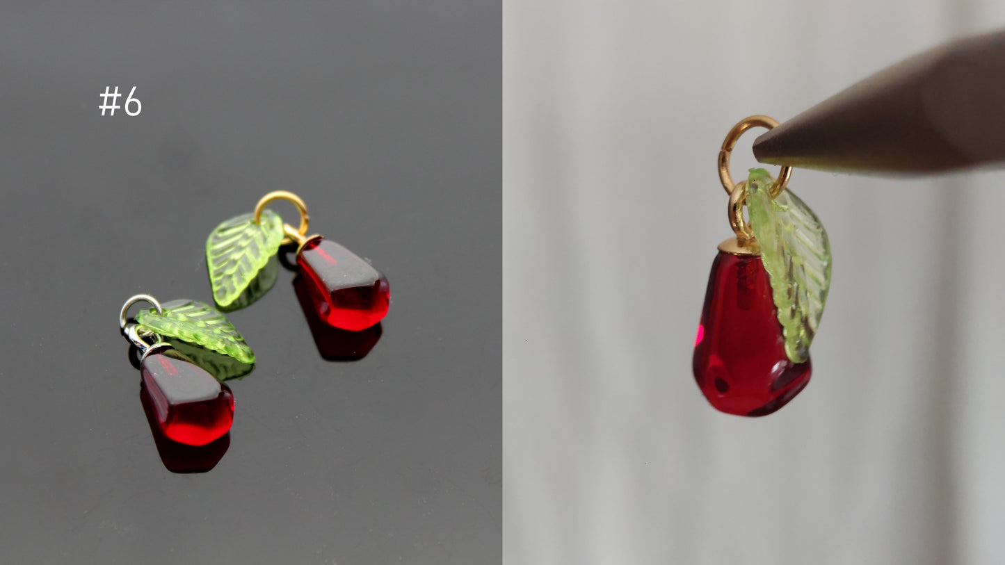 Bulk Dark red resin pomegranate seeds charms for jewelry making