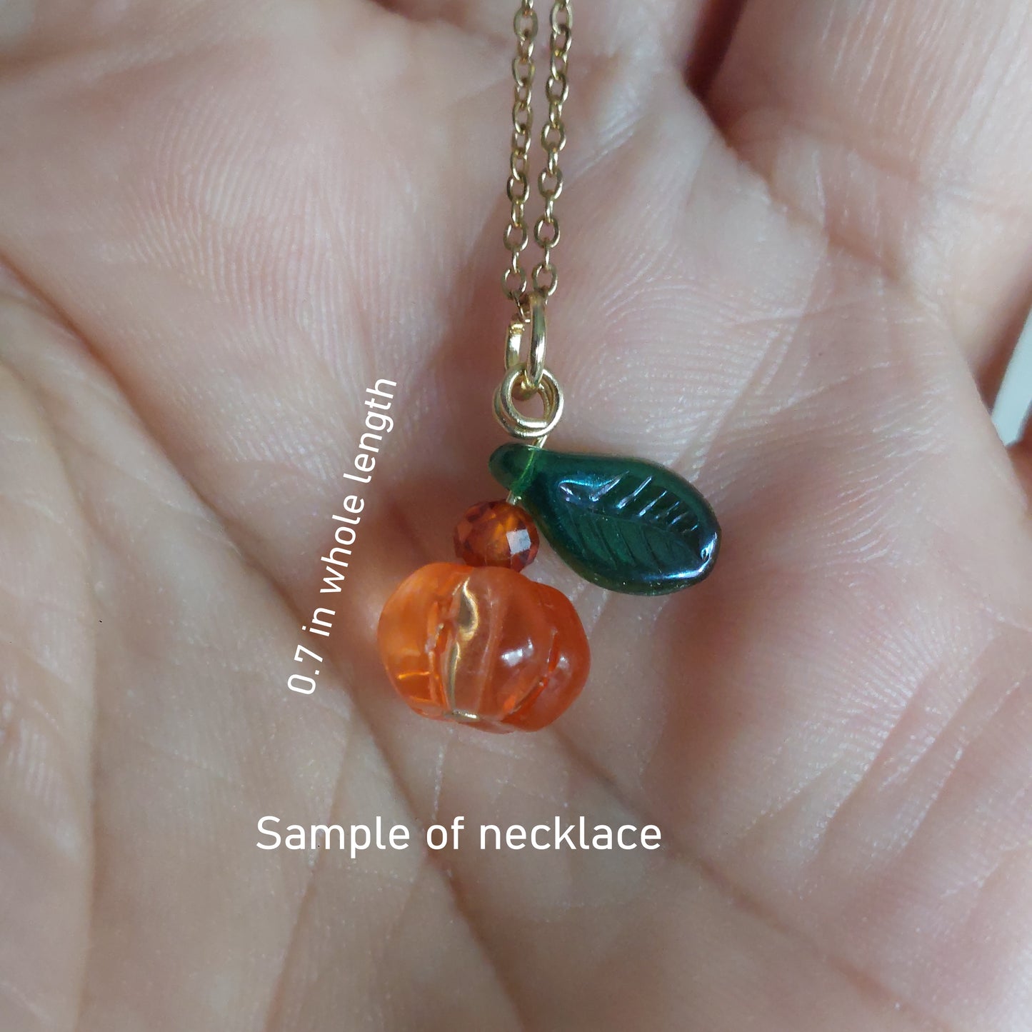 3,5,10 Ready Glass pumpkin beads for jewelry making with hoops